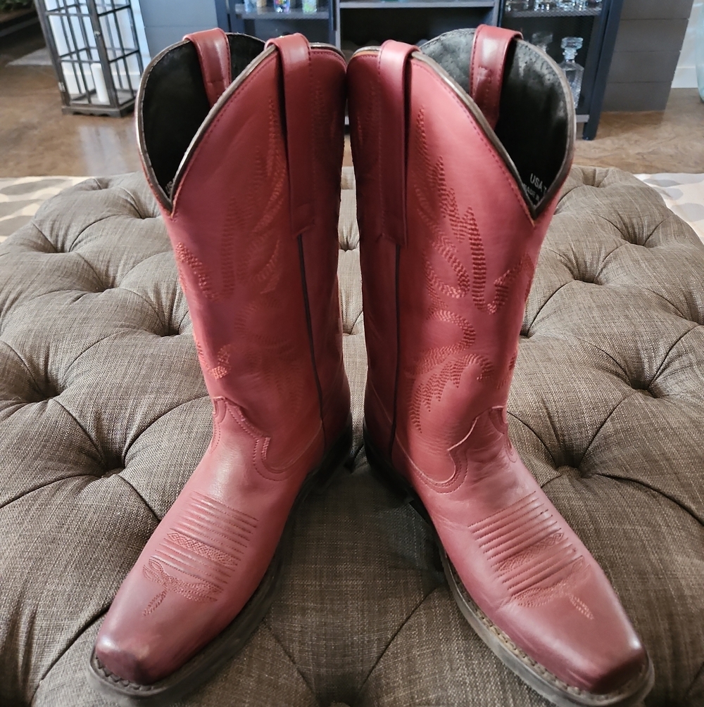 Women's Matersons Red Leather Cowboy Boots